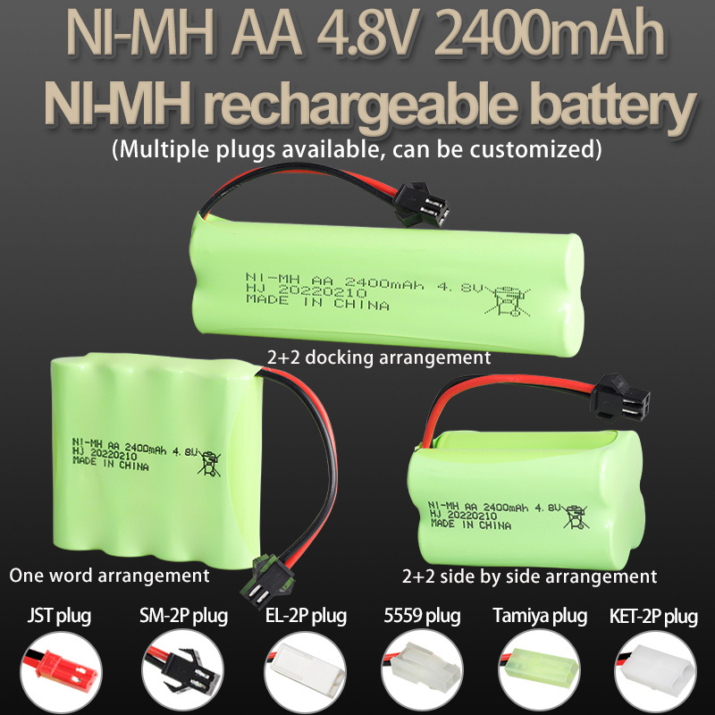 Factory batteries pack 4.8v 2400mah ni-mh AA for high speed truck toy led off road rechargeable nimh hybrid car battery