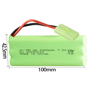 Factory batteries AA 7.2V 2400mAh rechargeable cell pack for model planes electric rc bulldozer metal toy nimh battery pack