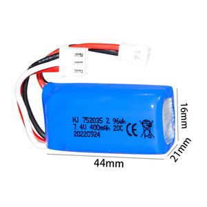 7.4V 400mAh lithium battery hot sale DM007 four-axis aerial camera lithium battery accessories