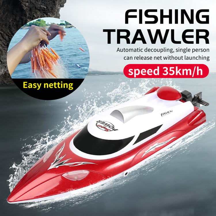 Factory highspeed 35km/h RC waterproof boats luxury yacht watercraft trailers remote control fishing boat for sale