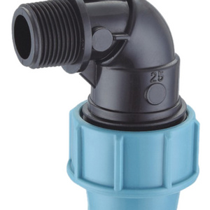 HDPE PP Compression Fitting Male Threaded Elbow for Water Supply and Irrigation Pipe Fittings