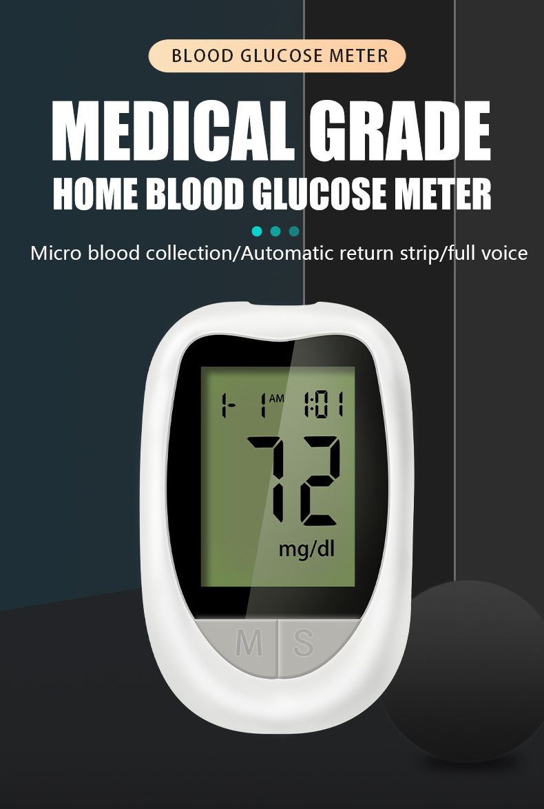 Fast Quick Check Blood Sugar Test Machine Portable Blood Glucose Meter Monitor Popular Diabetes Digital Glucometer test strips