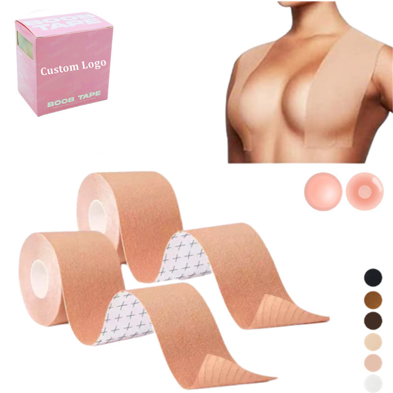 Customized Bra Accessories Adhesive Body Breast Lift 7.5cm 10 cm XL Boob Tape Set And Silicone Nipple Cover