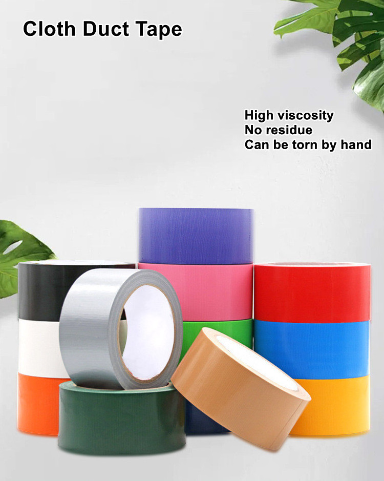 Waterproof Oem Strong Thick Pvc Fibre Cloth PE Adhesive 72Mm Gaffa Industrial Black Duct Gaffer 3 Inch Binding Tape