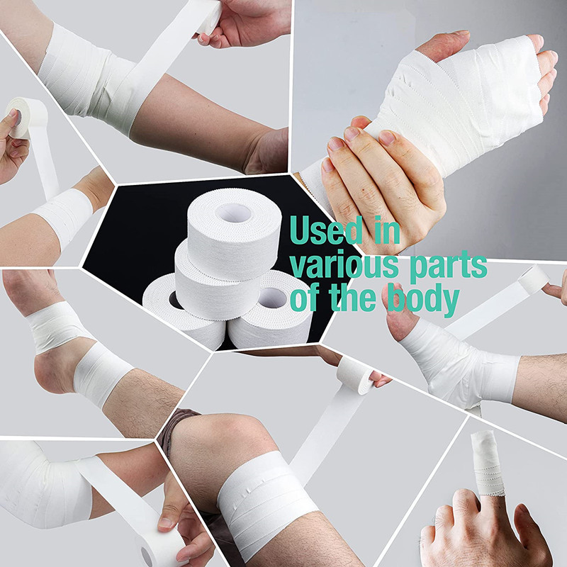 Custom Cotton Athletic Easy Tear Sticky Bandage Rigid Strapping Rock Boxing Climbing Finger Sports Medical Zinc Oxide Tape