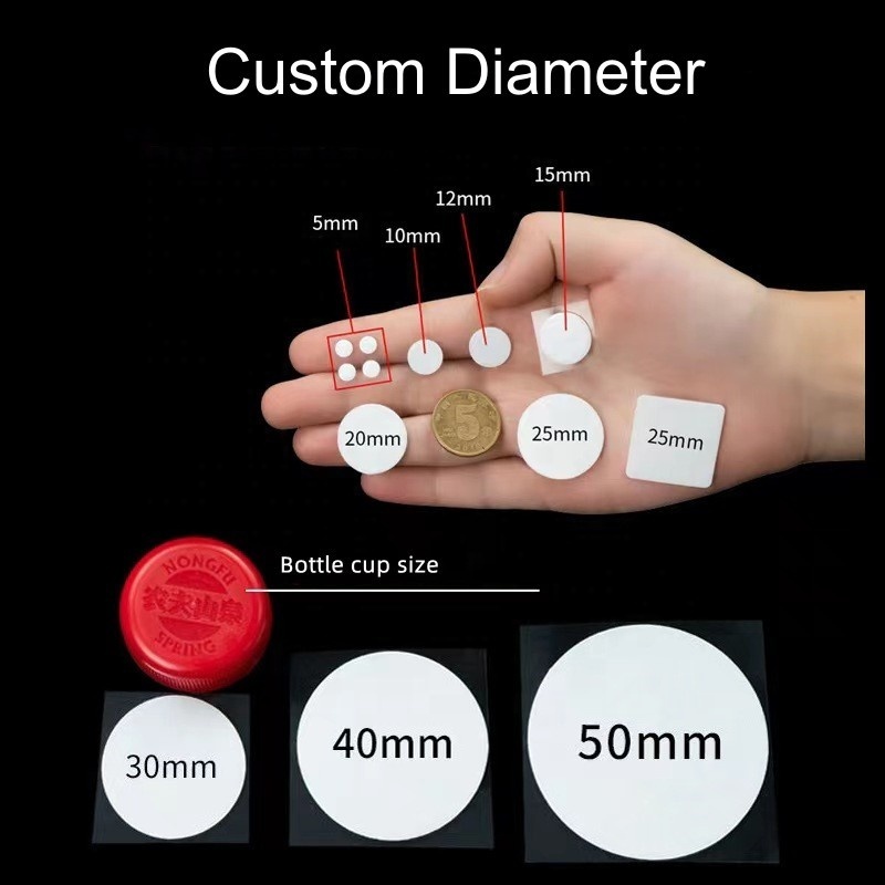 HLK Customized Size Heavy Duty Nano Acrylic Foam EVA Circle Sticker Pad Die Cut Sticky Sheets Two Double Sided Adhesive Dots