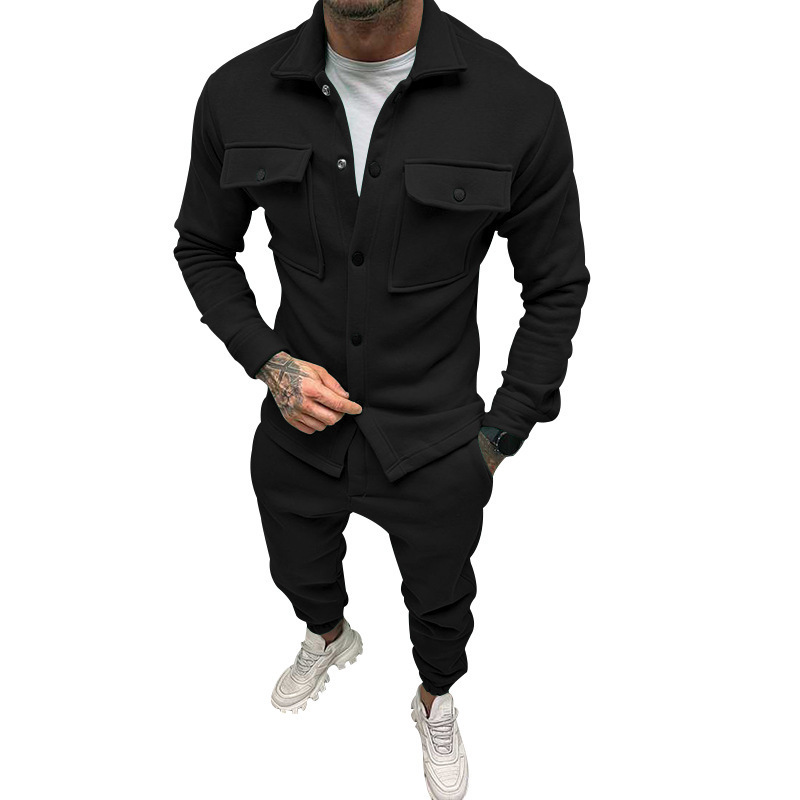 Men Two Piece Sets Custom Fashion Jacket Suits Cargo Pants Set Tracksuits Overalls Sweat Suits Long Sleeve Jacket and Pants Set