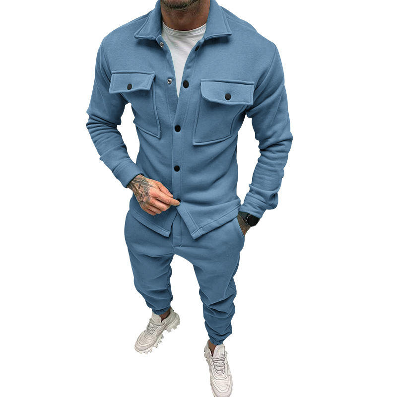 Men Two Piece Sets Custom Fashion Jacket Suits Cargo Pants Set Tracksuits Overalls Sweat Suits Long Sleeve Jacket and Pants Set