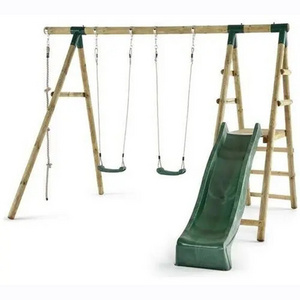 Home Play Set Slide and Swing Set Wooden Swing Set for Kids and Adults