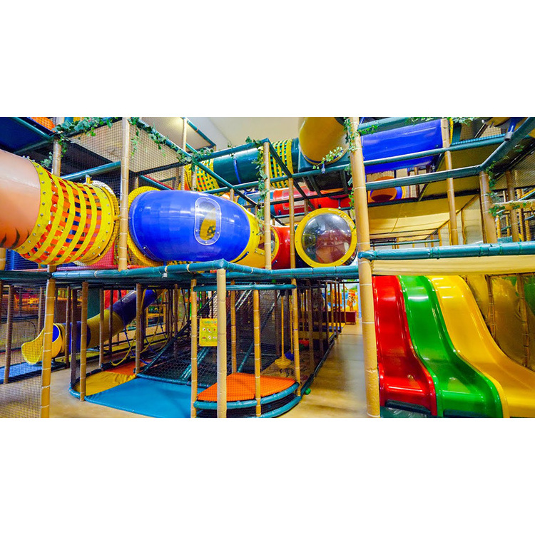 free design kids trampoline climbing slide soft balls play indoor playground playing maze area center for children