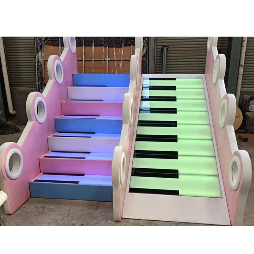 Playground Light Up Reaction Piano Stairs Piano Slide With Music For Playground