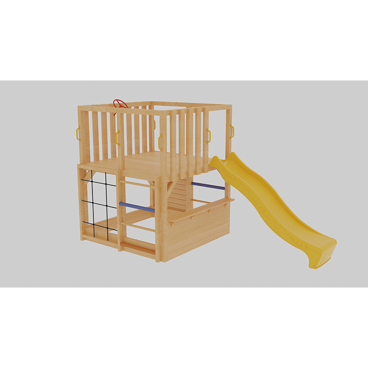 Kids Play House Outdoor Kids Wooden Playground Cubby House And Slide for Kids