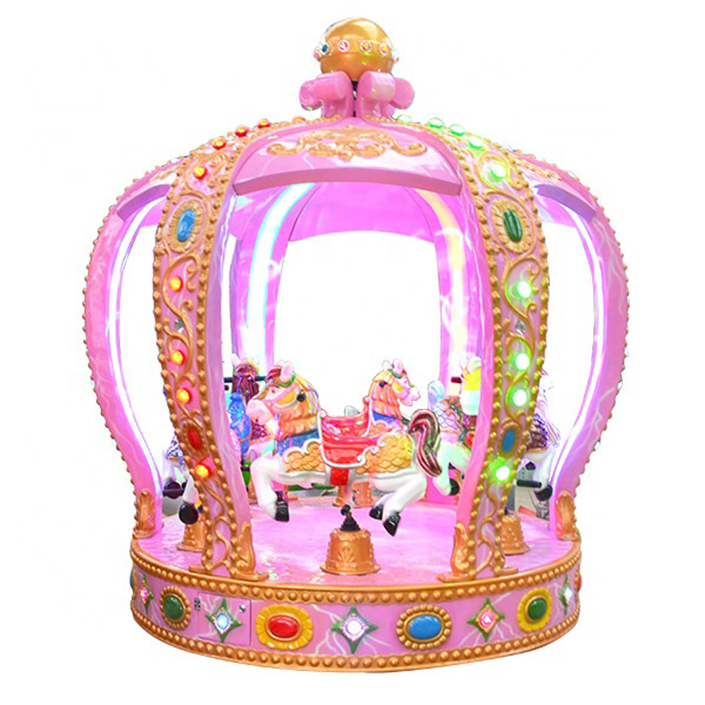 Hanlin Commerical Playground Equipments Light Up Carousel Merry Go Round For Amusement Park