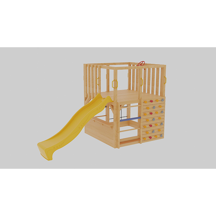 Kids Play House Outdoor Kids Wooden Playground Cubby House And Slide for Kids