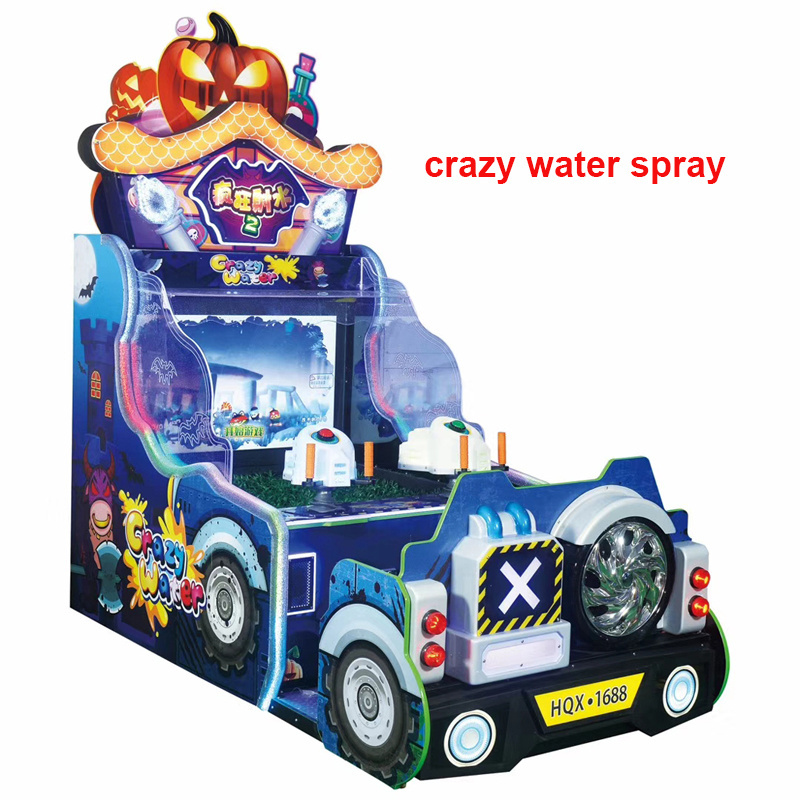 Hanlin Crazy Water Shooting Arcade Machine Kids Shooting Machine Coin Operated Water Gun Video Games Machine