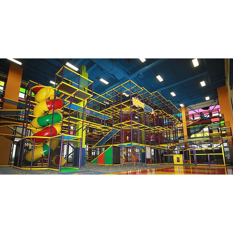 free design kids trampoline climbing slide soft balls play indoor playground playing maze area center for children