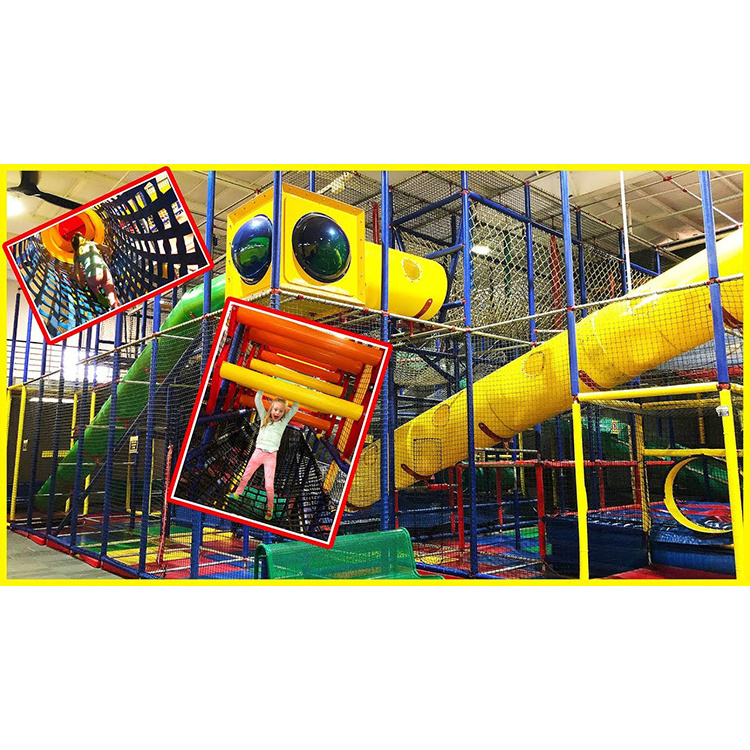 free design kids trampoline climbing slide soft balls play indoor playground playing maze area center for children