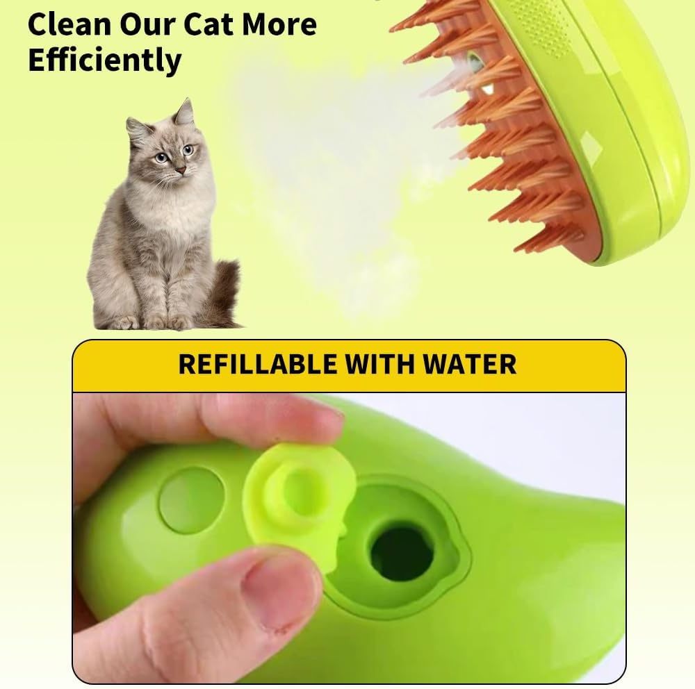 2024 New Arrival 3 In 1 Electric Self Cleaning Pet Bath Shower Massage Dog Grooming Comb Spray Shedding Steam Cat Steamy Brush