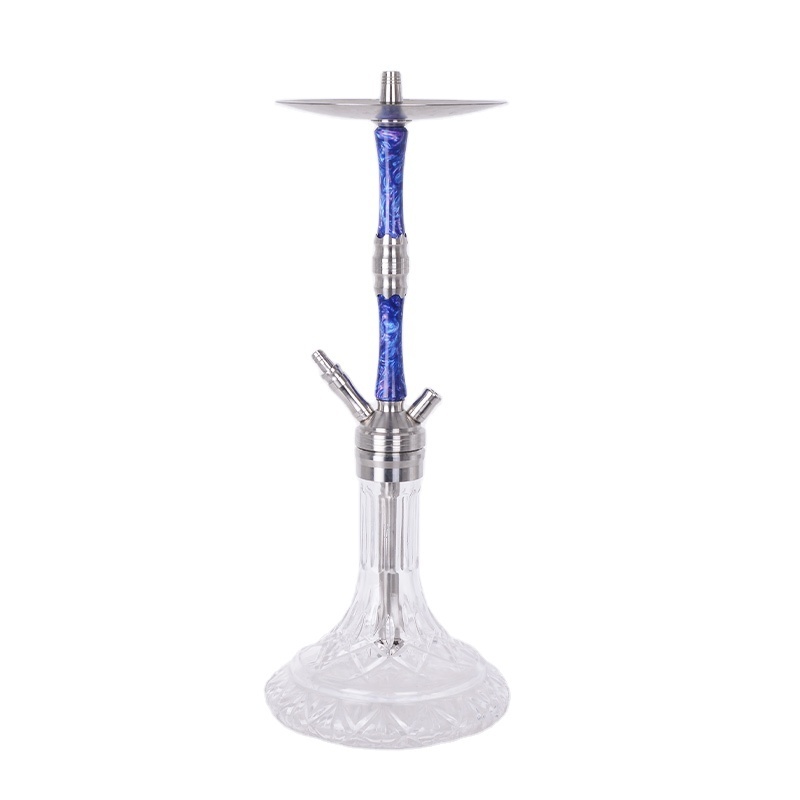 Premium quality luxury large blue resin stem stainless steel hookah hookah set