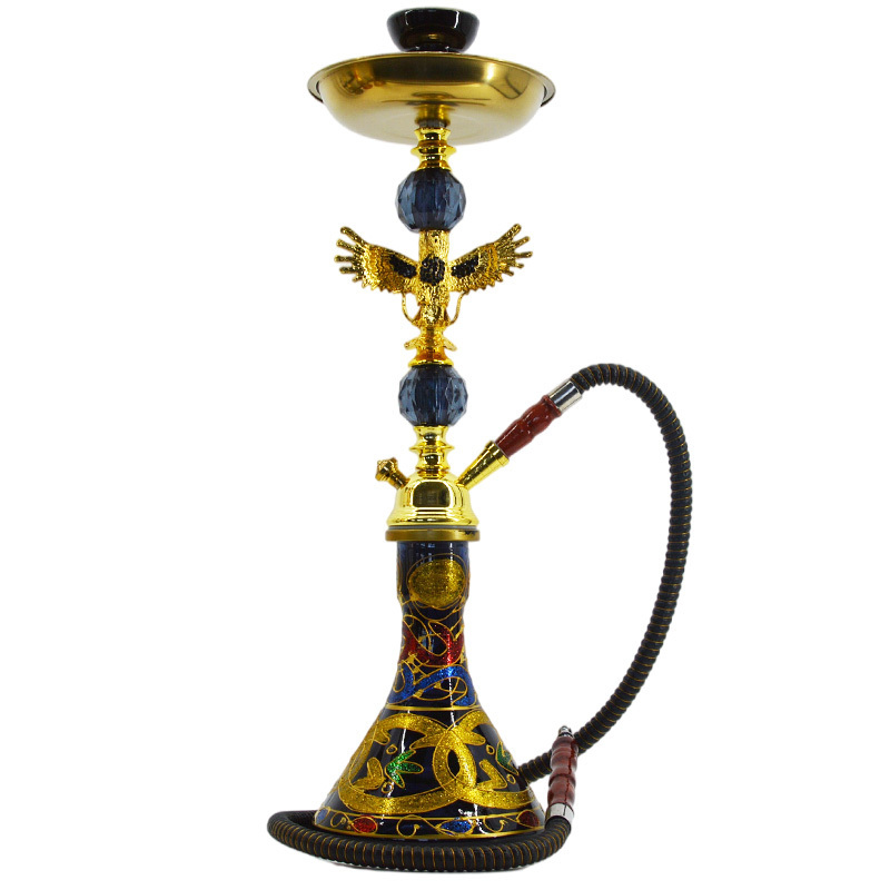 2024 Red Black Blue Gold Shisha Hukka  Hot Selling Glass Hookah Shisha vase sheesha hookah set with one smoking water pipe