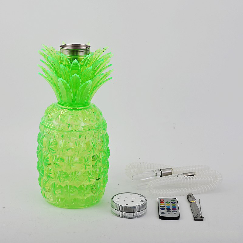 Wholesale Plastic Pineapple Portable Shisha Hookah Solid Color Round Acrylic Multi Color Hookah Set For Sale