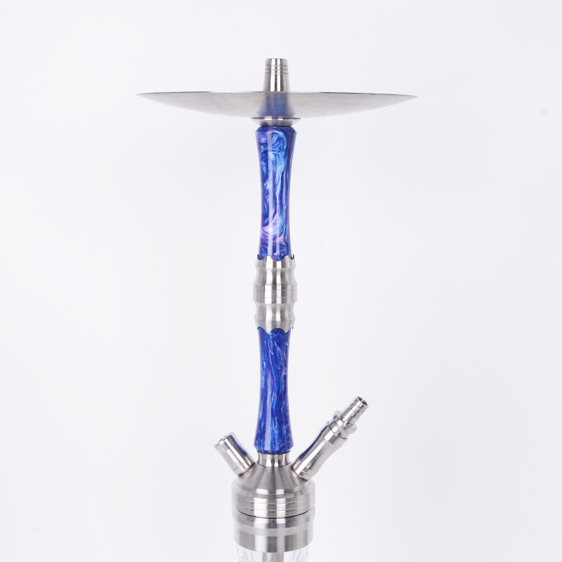 Premium quality luxury large blue resin stem stainless steel hookah hookah set