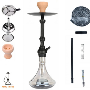 2022 New Aluminum Click Shisha medium Hookah Set Turkey Hookahs Sisha Black Color