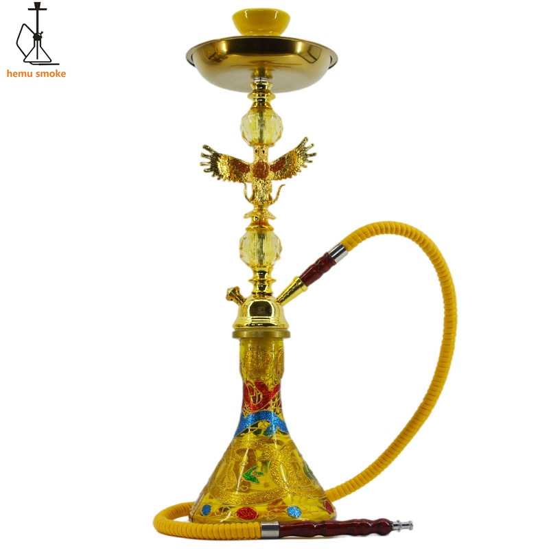 2024 Red Black Blue Gold Shisha Hukka  Hot Selling Glass Hookah Shisha vase sheesha hookah set with one smoking water pipe