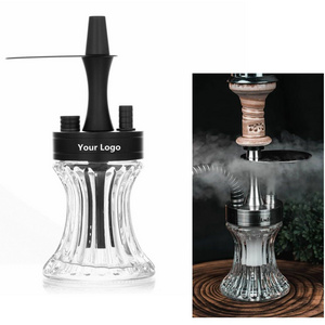 Customized Logo Mini Portable Shisha Set Aluminum Glass Hookah Shesha Travel Smoke Design Hukka Hookahs