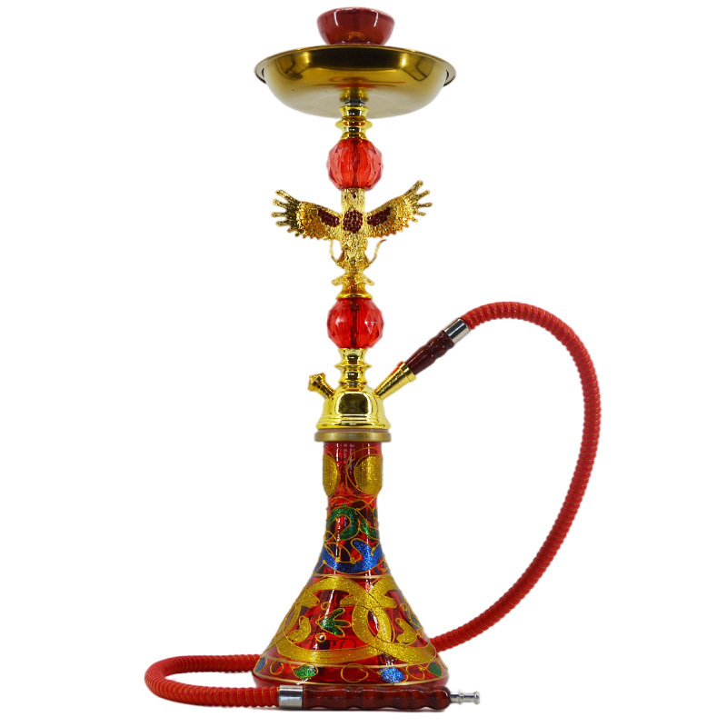 2024 Red Black Blue Gold Shisha Hukka  Hot Selling Glass Hookah Shisha vase sheesha hookah set with one smoking water pipe