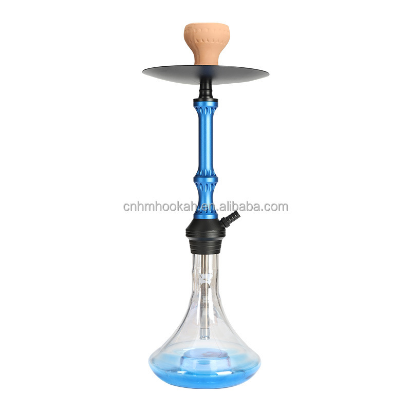 2022 New Aluminum Click Shisha medium Hookah Set Turkey Hookahs Sisha Black Color