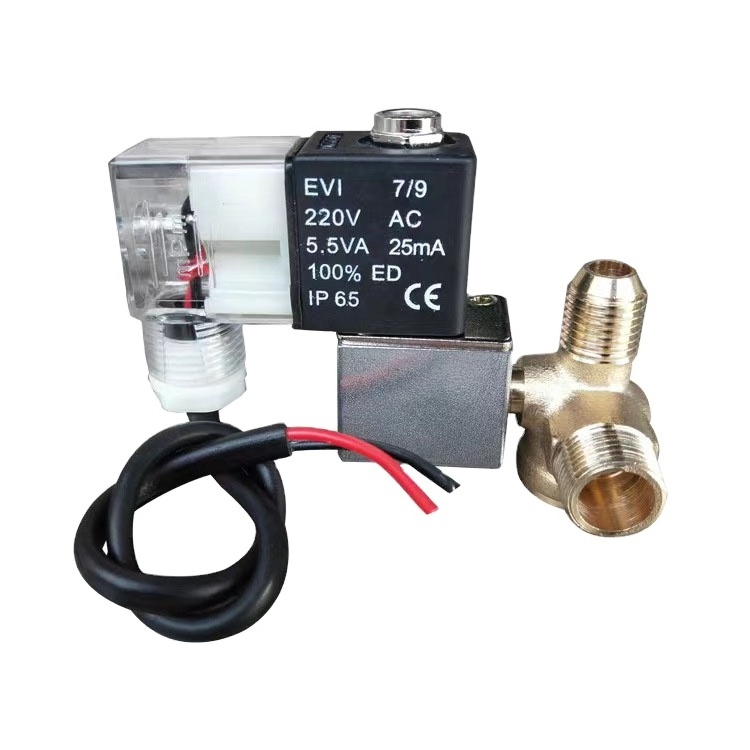 Mute oil-free air compressor accessories small air pump solenoid valve exhaust silent 220V pressure relief valve