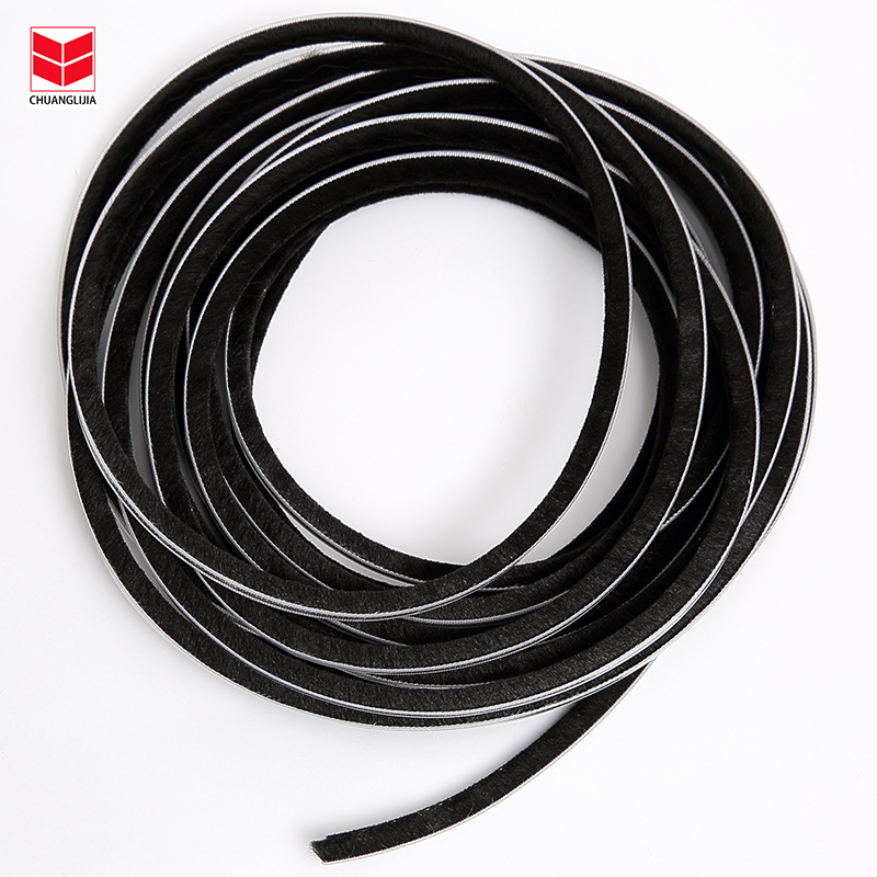 CLJ waterproof silicone wool pile weather strips sealing strip door and window sealing rubber seal strip