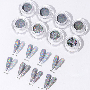 Professional Nail Art chrom holographic nail pigment nails glitter powder bulk