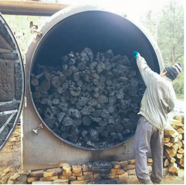 2022 New Non-Smoke Charcoal Retort Kiln Biochar Stove Machine Airflow Hardwood Charcoal Making Machine