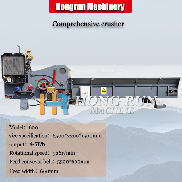 Hongrun Sell Well Building Templates Crusher Shredder Mobile Heavy Diesel Comprehensive Wood Crusher Waste Wood Pallet Grinder