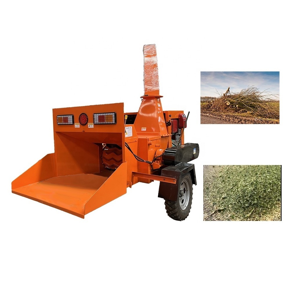 Durable multi-functional Diesel Wood Chipper Industrial Large Feeding Tree Branch Wood Chipper Machine removable