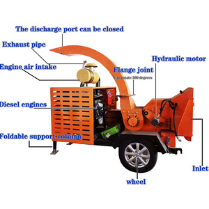 NEW!!2024 Upgrade new design Easy to operate Mobile Diesel engine Tree branch  Wood chipper Shredder hot selling high quality