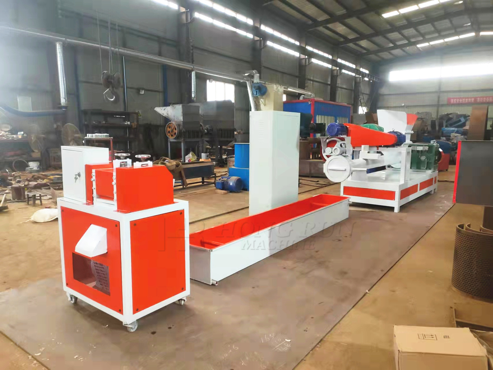 Recycling waste PP PE material plastic pelletizing machine Two Stage Automatic Plastic Pellet  recycling production line