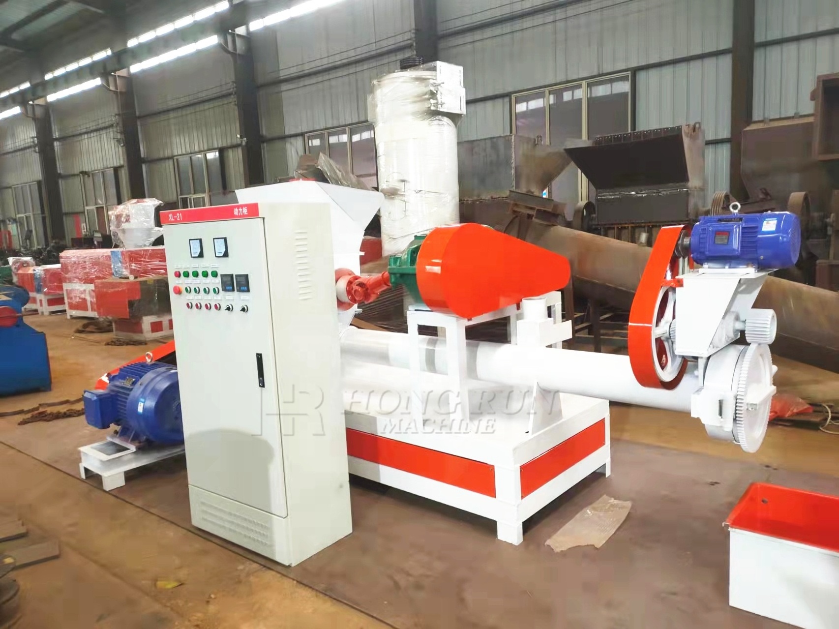 Recycling waste PP PE material plastic pelletizing machine Two Stage Automatic Plastic Pellet  recycling production line