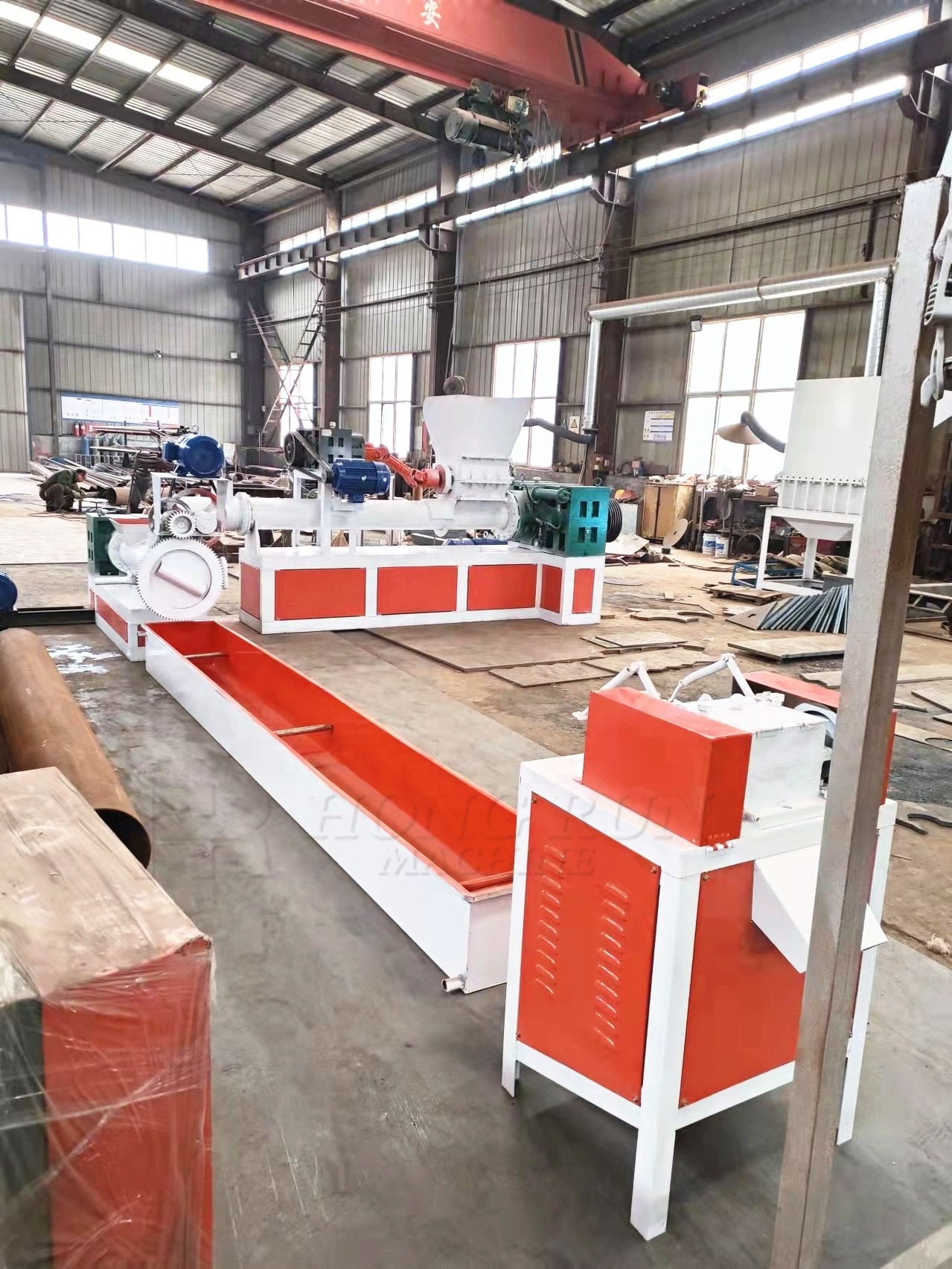 Recycling waste PP PE material plastic pelletizing machine Two Stage Automatic Plastic Pellet  recycling production line