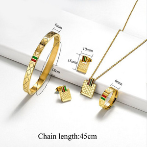 Famous Brand Jewelry Sets Women 316 Stainless Steel Jewelry set Gold Silver Plated