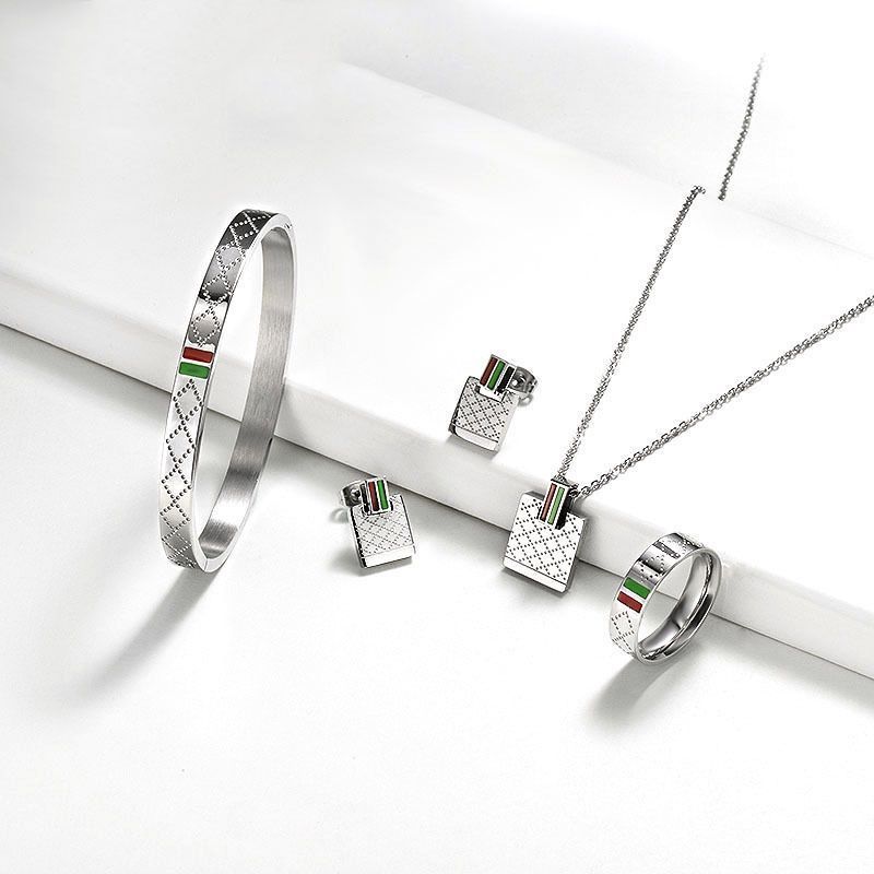 Famous Brand Jewelry Sets Women 316 Stainless Steel Jewelry set Gold Silver Plated