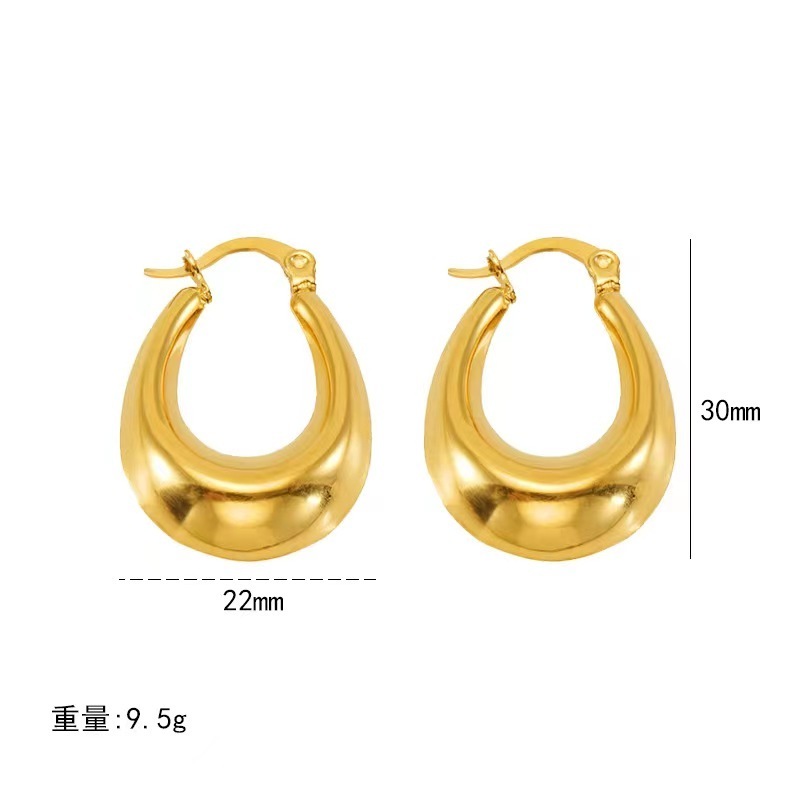 High Quality Hot selling water drop shaped earrings for women chunky stainless steel gold tear drop earring Personalized Jewelry