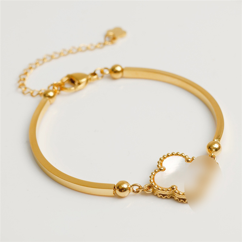 Fashion fashion Gold plating bracelet Stainless steel Four-leaf clover bracelet Jewelry for women