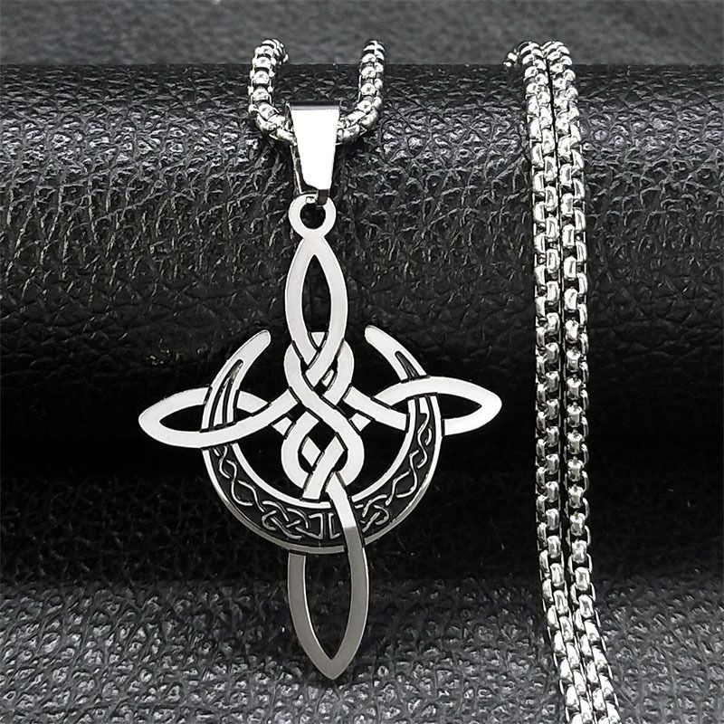 Vintage Viking Celtic Knot Pendant Stainless Steel Jewelry Necklace Cross Personality Necklacrel