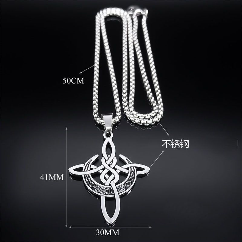 Vintage Viking Celtic Knot Pendant Stainless Steel Jewelry Necklace Cross Personality Necklacrel