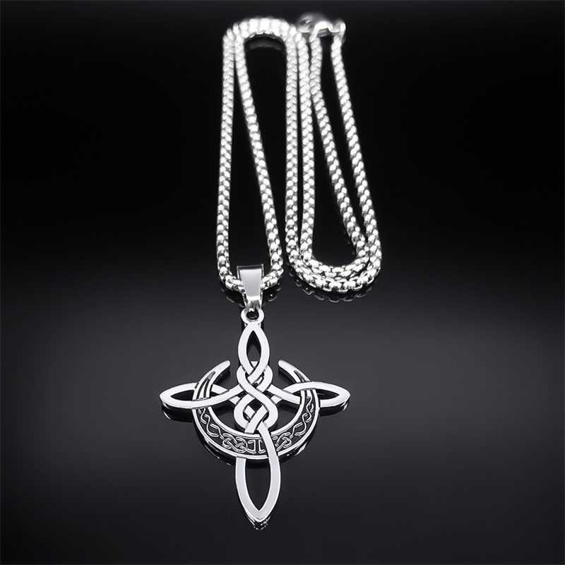 Vintage Viking Celtic Knot Pendant Stainless Steel Jewelry Necklace Cross Personality Necklacrel