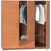 Bedroom Furniture Modern Wooden Wardrobe with Low Price European Style  simple Wooden Wardrobe Closet with Mirror 4 doors 2 draw