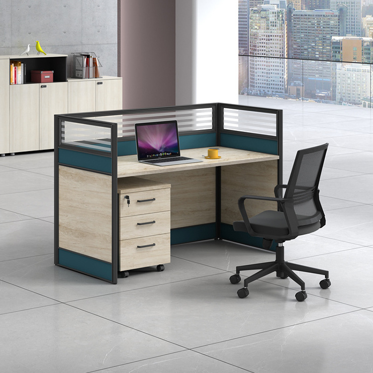 Best selling modern cubicle modular 8 men office workstation with divider screen 4 office desk